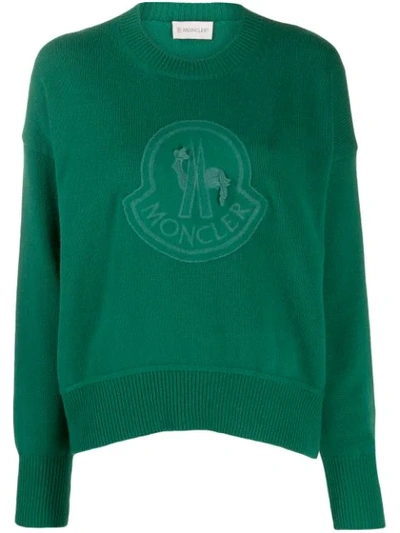 Moncler Wool & Cashmere Knit Sweater In Green