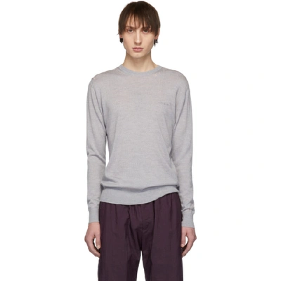 Givenchy Grey Distressed Knit Sweater In 020 Grey