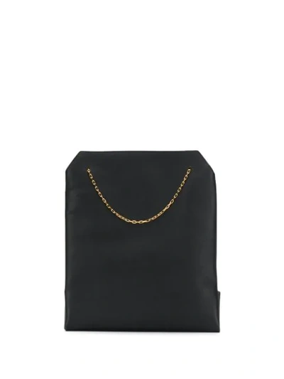 The Row Small Lunch Bag In Calfskin Leather In Black