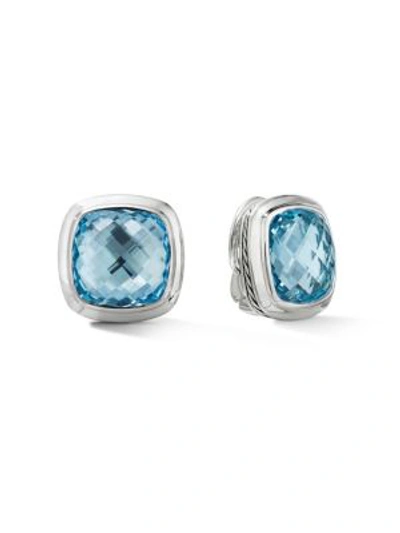 David Yurman Albion Stud Earrings With Gemstone In Sky Blue Topaz