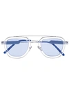 Calvin Klein 205w39nyc Aviator Sunglasses In Blau