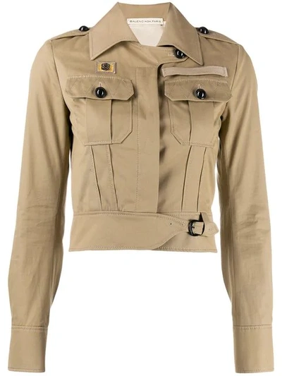 Pre-owned Balenciaga 2000's Cropped Jacket In Neutrals