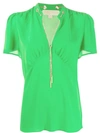 Michael Michael Kors Chain Embellished Blouse In Green