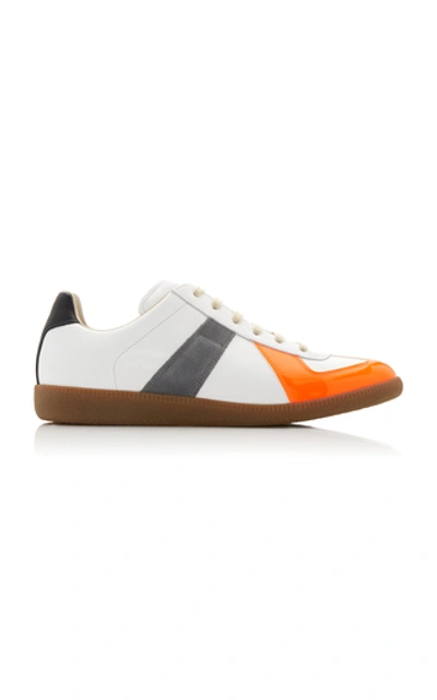 Maison Margiela Replica Suede-paneled Low-top Sneakers In White