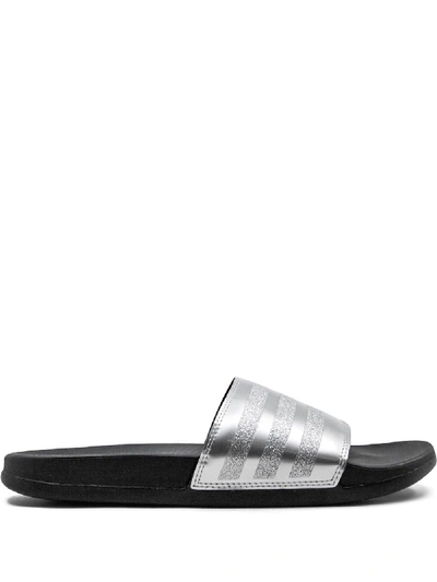 Adidas Originals Adidas Women's Adilette Comfort Slide Sandals In Metallic
