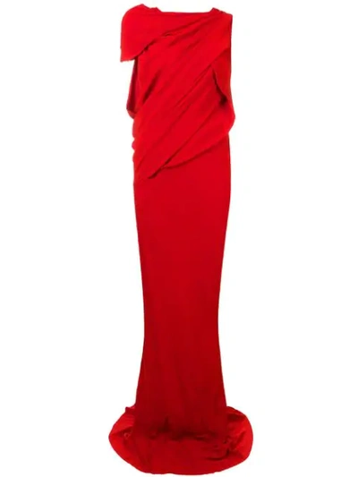 Rick Owens Knot Gown In Red