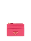 Prada Saffiano Leather Cardholder In Pink