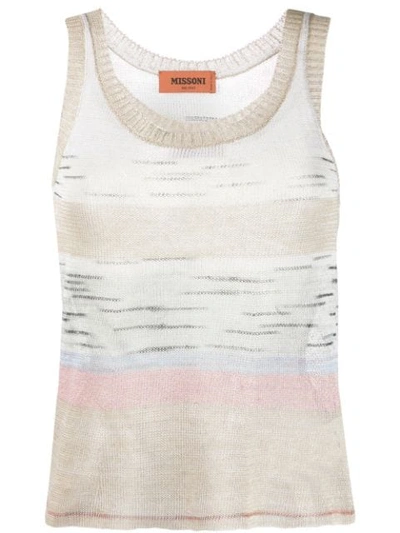 Missoni Knitted Tank Top In Neutrals