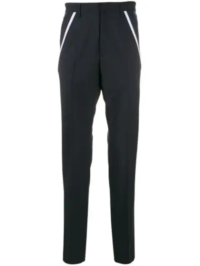 Valentino Stripe Detail Tailored Trousers In Blue