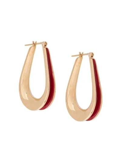 Annelise Michelson Ellipse Xs Enamel Hoops In Gold