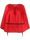 Mcq By Alexander Mcqueen Bohemian Cape In Red