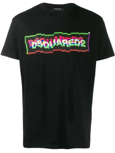 Dsquared2 3-d-inspired Graphic T-shirt In Black