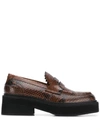 Marni Scale Effect Platform Loafers In Brown