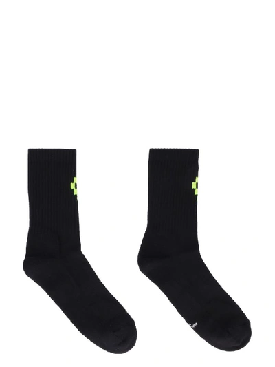Marcelo Burlon County Of Milan Cotton Blend Socks With Logo In Black