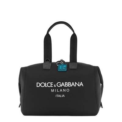 Dolce & Gabbana Neoprene Palermo Bag With Printed Logo In Black