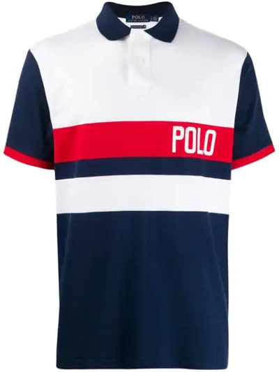 Polo Ralph Lauren Contrast Panel Polo Shirt In Blue