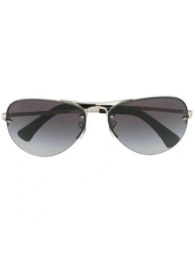 Ray Ban Aviator Sunglasses In Silver
