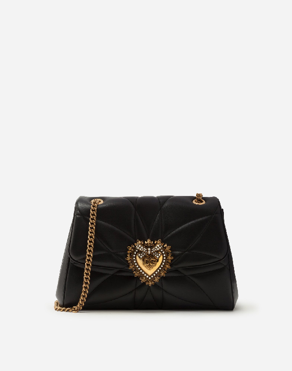 Dolce & Gabbana Large Devotion Shoulder Bag In Quilted Nappa Leather In