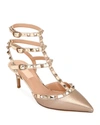 Valentino Garavani Women's Rockstud Cage Pointed Toe Pumps In Skin