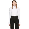 Helmut Lang Ribbed Strap-accent Turtleneck In Opticwhite