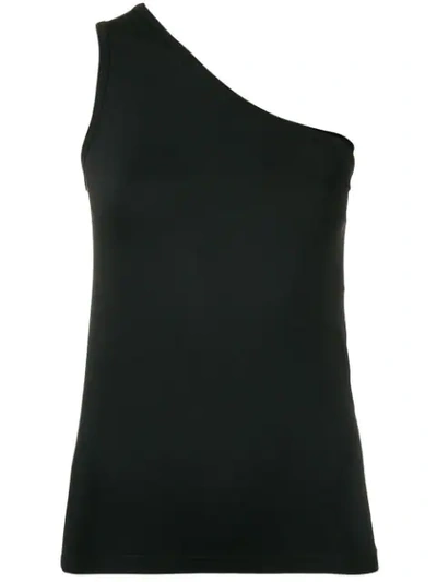 Helmut Lang Asymmetric Seamless One-shoulder Tank In Black