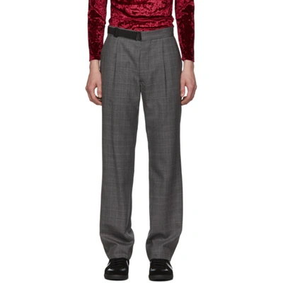 Maison Margiela Woven Check Pants In Grey In 854f Greych