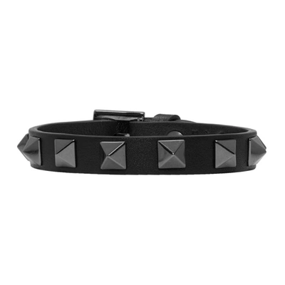 Valentino Garavani Rockstud Buckle Bracelet In Black