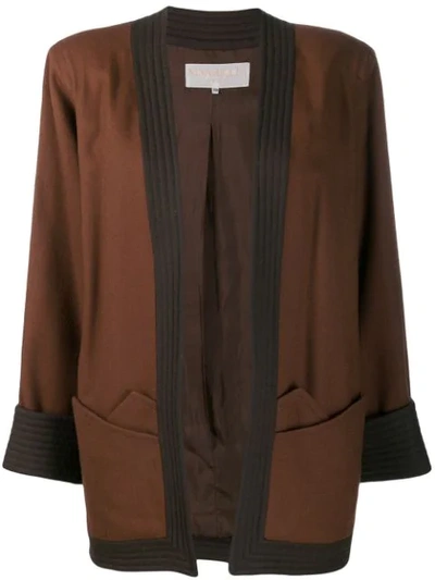 Pre-owned Nina Ricci 1980's Layered Pockets Loose Jacket In Brown