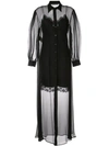 Alberta Ferretti Sheer Layered Dress - Black