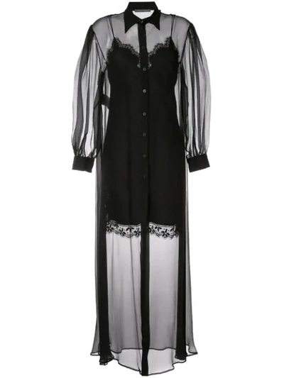Alberta Ferretti Sheer Layered Dress - Black