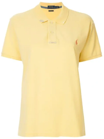 Polo Ralph Lauren Embroidered Logo Polo Top In Yellow