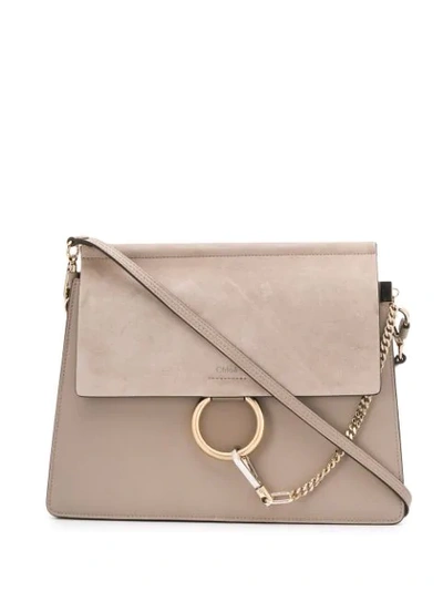 Chloé Faye Medium Shoulder Bag In Neutrals