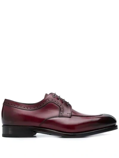 Ferragamo Derby Shoes In Red