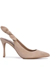Tabitha Simmons Millie Slingback Bow Pumps In Neutrals