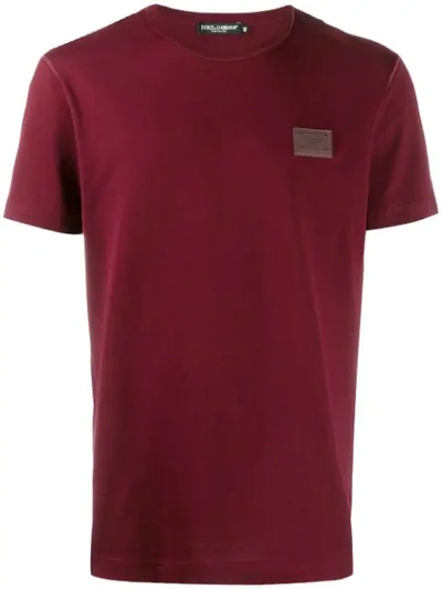 Dolce & Gabbana Cotton Logo Plaque T-shirt In Red