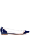 Gianvito Rossi Azure Trasp Ballerinas - Black