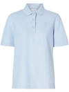 Burberry Monogram Motif Cotton Piqué Polo Shirt In Pale Blue