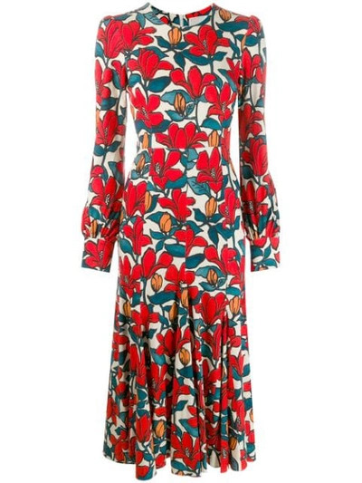 Goat Idol Floral Print Dress In Red