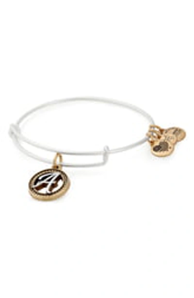 Alex And Ani Two-tone Initial Charm Expandable Bracelet