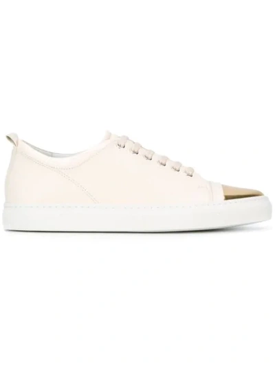 Lanvin Capped-toe Low-top Leather Trainers In Multicolor