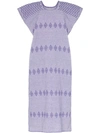 Pippa Holt Embroidered Kaftan Midi-dress In Purple