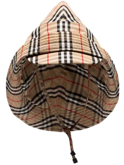 Burberry Vintage-check Cotton Rain Hat In Neutrals