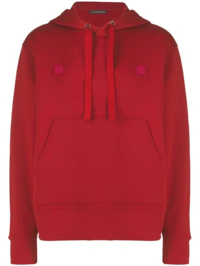 Acne Studios Ferris Face Hoodie In Red