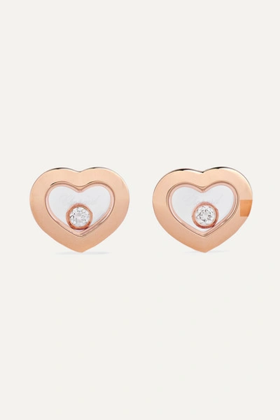 Chopard + Net Sustain Happy Diamonds 18-karat Rose Gold Diamond Earrings