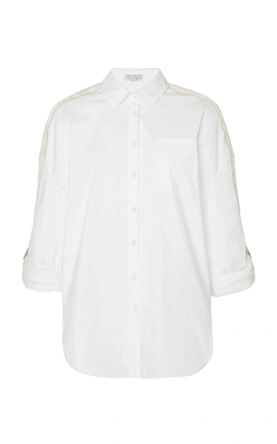 Brunello Cucinelli Cotton-blend Button-up Shirt In White