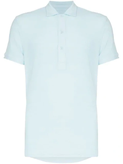 Orlebar Brown Men's Sebastian Toweling Solid Cotton Polo Shirt In Blue