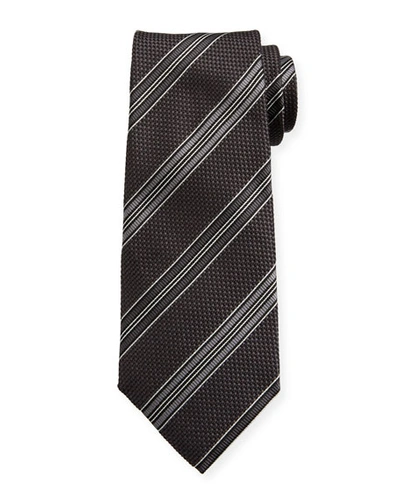 Tom Ford Men's Striped Silk Tie In Gray