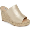 Karl Lagerfeld Carina Metallic Leather Slide Espadrilles In Light Champagne Nappa Leather