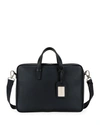 Giorgio Armani Men's Leather Briefcase Bag With Id Tag In Black