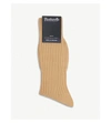 Pantherella Ribbed Cotton-blend Socks In Beige